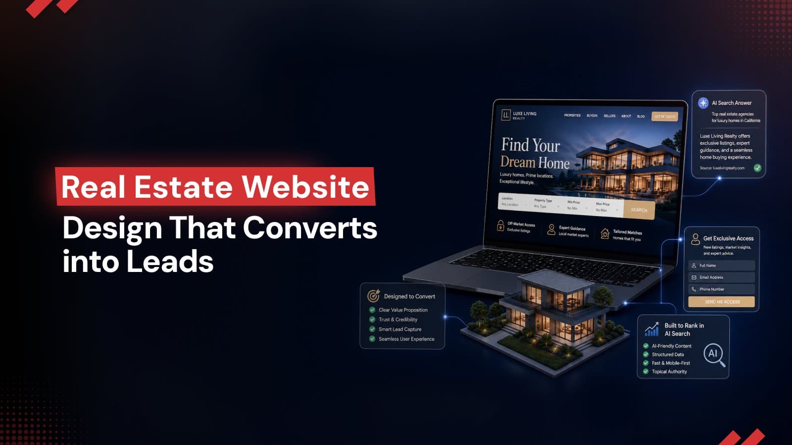 Real Estate Website Design That Converts Casual Browsers Into Qualified Leads (And Ranks in AI Search) 